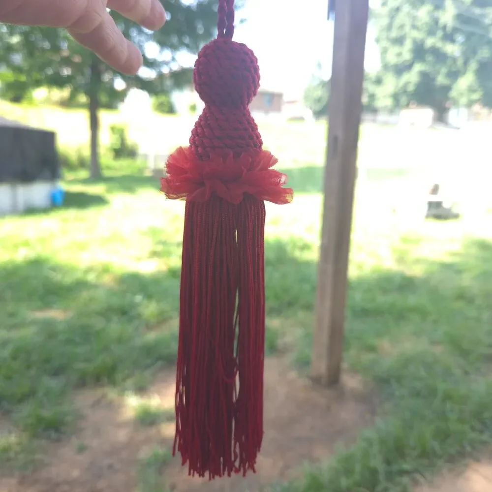 Set of 2 Burgundy Red Decorative Tassel Curtain Tiebacks Christmas Decor 8